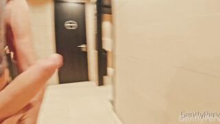 GentlyPerv pass by slut jerk off public toilet