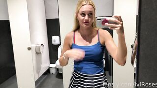 Iviroses Public toilet strip and cum close to strangers!