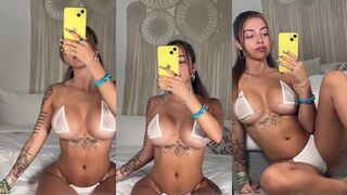 Malu Trevejo Sheer Bikini Selfie
