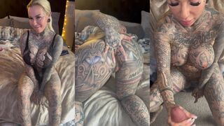 Tattooed blonde german pov bg deepthroat + Anal HOT