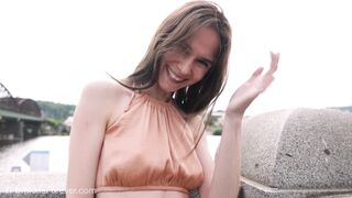 Bralessforever - Leona Mia Flashing the Town