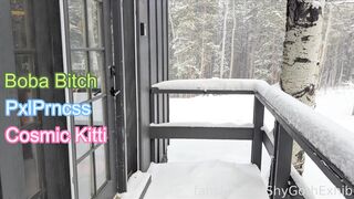 ShyGothExhib cabin dildo fuck