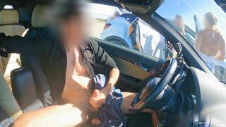 Gentlyperv FACE REVEAL of the two girls dick flash exhibitionism in car