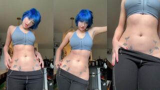 Kenalialuv blue hair Strip-tease
