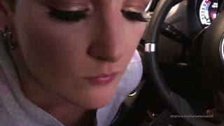 Hannah B car blowjob cum in mouth