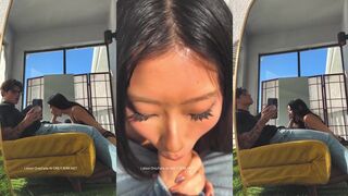 Aeries Steele Sucking BFs Dick In Front Of Mirror