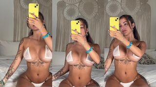 Malu Trevejo white transparent bikini
